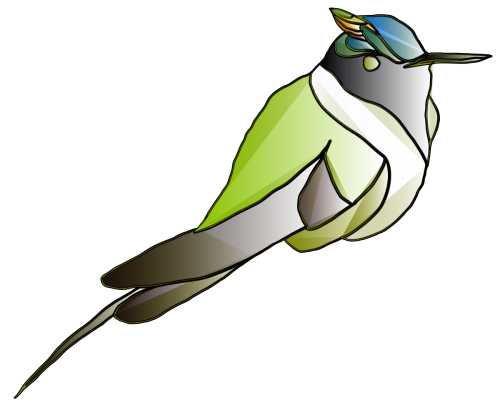 Illustration of a horned sungem